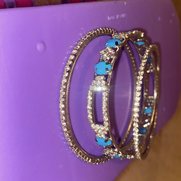 Bangles set - blue and silver - Picture 1 of 2